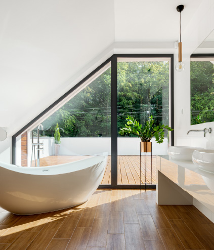 Innenarchitektur, Baden, Badewanne, Wanne, Fußboden