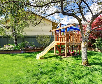 Gras, Spielbereich, Spielbereich im Freien, Draußen, Hinterhof